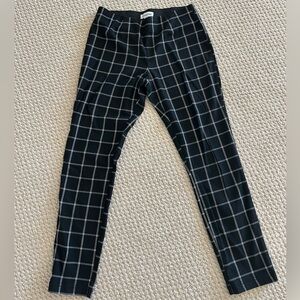 Calvin Klein Black Windowpane Straight Leg Pants